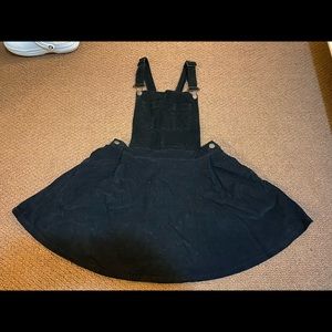 Black corduroy pinafore dress